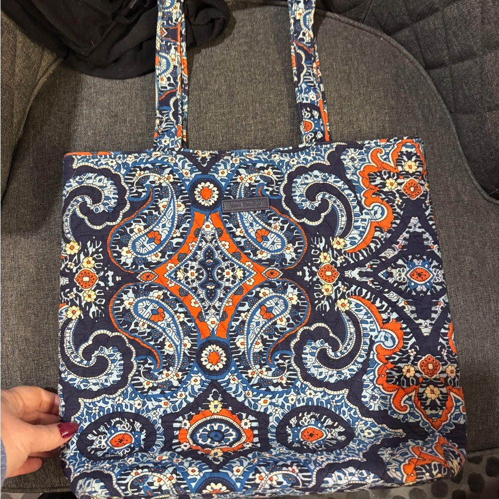 Vera Bradley Blue and Orange Paisley Tote Bag